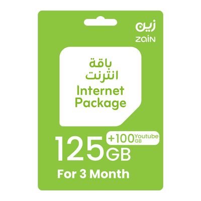Zain Data 125 GB + 100GB Youtube 3 Months