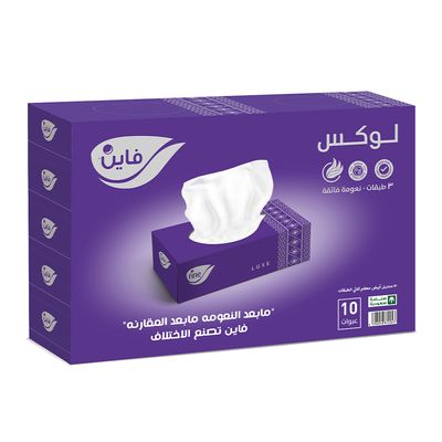 Fine Luxe Facial Tissues 3 Ply - 10 Pack