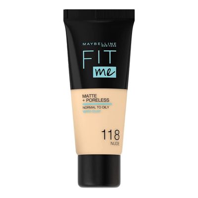 Maybelline Fit Me Matte & Poreless Foundation - 118 Nude - 30ml