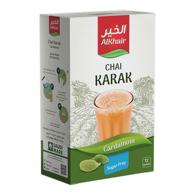 Alkhair Karak Tea With Cardamom Sugar Free 15 G × 12