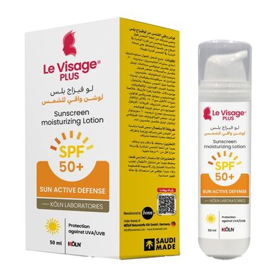 Le Visage Plus Sunscreen Moisturizing Lotion Spf 50+ Protects Against UVA/UVB - 50ml