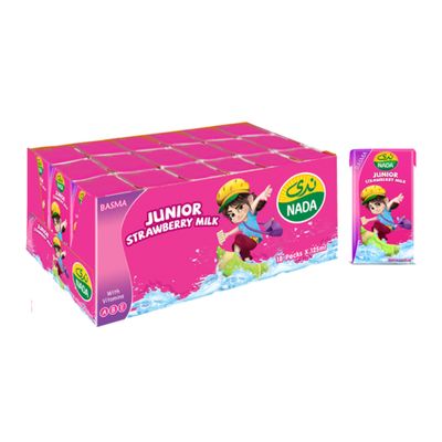 ندى حليب جونيور بنكهة الفراولة كرتون 115 مل × 18