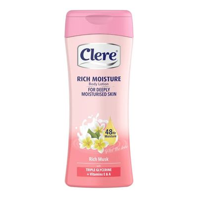 Clere Rich Moisture Body Lotion Rich Musk with Triple Glycerine & Vitamins E & A