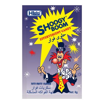 Hleks Shoogy Boom Effervescent Candy Tutti Frutti Flavor 6 G