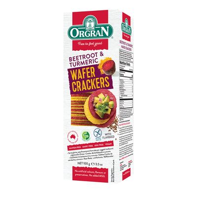 Orgran Wafer Crackers Beetroot & Turmeric Gluten Free 100 G
