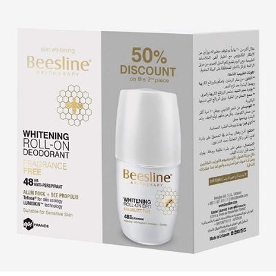 بيزلين مزيل عرق رول أون لتفتيح البشرة خالي من العطر - 50 مل × 2