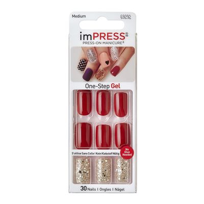 Impress Nail Manicure Red 30 Pieces
