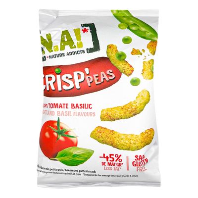 Nature Addicts Peas Puffs With Tomato & Basil Flavor Gluten Free 50 G