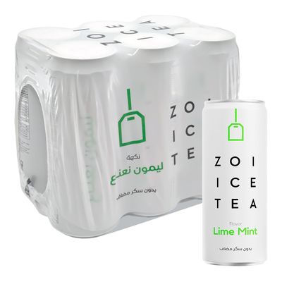 Zoi Ice Tea Lemon And Mint Flavor No Added Sugar - 320ml × 6