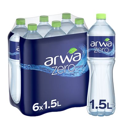Arwa Bottled Drinking Water Zero Sodium 1.5 L × 6