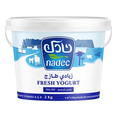 نادك زبادي طازج كامل الدسم مدعم بالفيتامينات - 2 كيلو