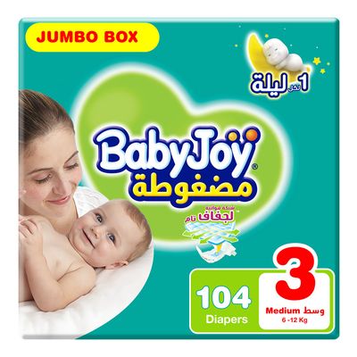 Baby Joy Diapers Compressed Size 3 104 Pieces Box