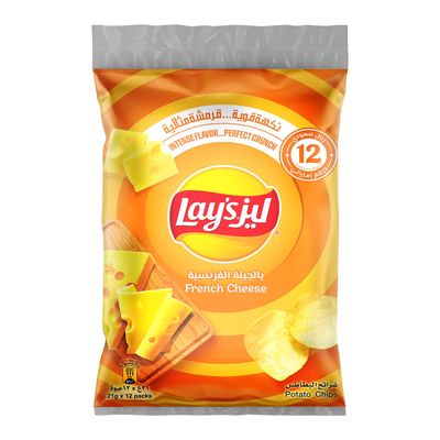 ليز شيبس بنكهة الجبنة الفرنسية - 21 جرام × 12
