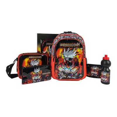 Royal Falcon Back Bag Set 16-inch Warrior Graphic Print 5 Pieces