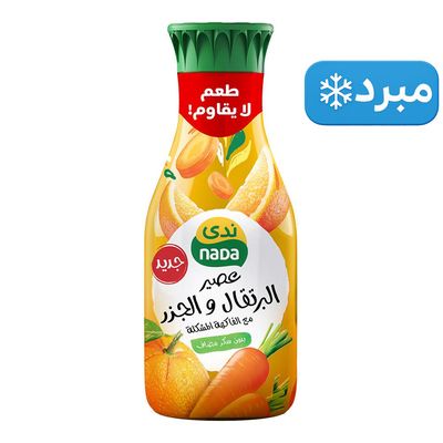ندى عصير بنكهة البرتقال و الجزر مع الفاكهة المشكلة بدون سكر مضاف 1.3 لتر
