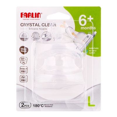 Farlin Nipple Feeding Large +6 Months 2 Pieces