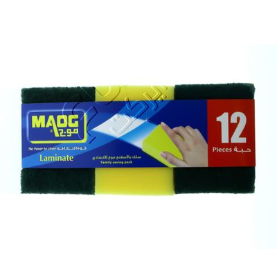 Maog Scouring Pad With Sponge Family Saving Pack 12 Pieces