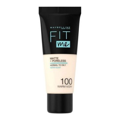 Maybelline Fit Me Matte & Poreless Foundation - 100 Warm Ivory -30 ml 