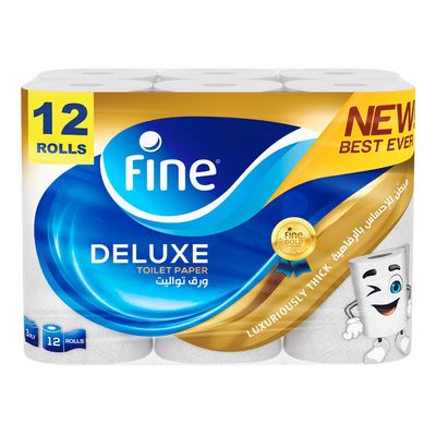 Fine Toilet Tissue Deluxe 3 Ply 12 Rolls