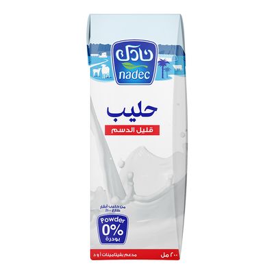 Nadec Fresh Milk Low Fat Fortified With Vitamins - 200ml