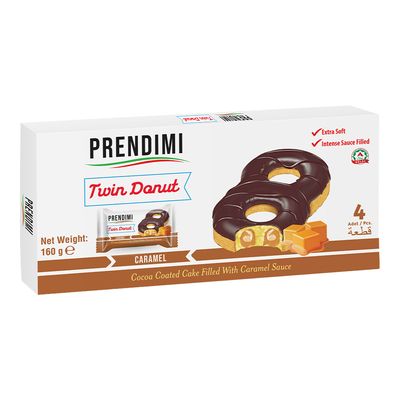 Alyan Prendimi Twin Donut Cocoa Coated Cake With Caramel Sauce - 160g