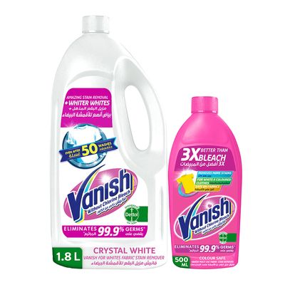 Vanish Stain Remover For White Clothes 1.8 L + Colored 500 ML Free