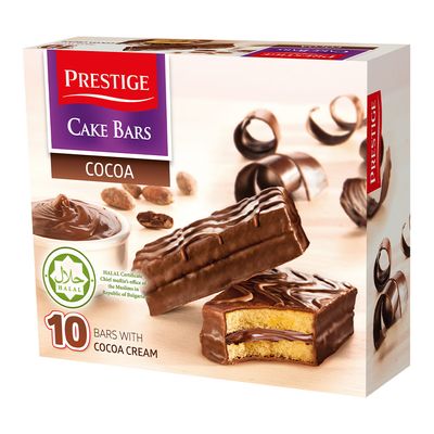 Prestige Cake Bar With Cacao Covered With Chocolate Imported 10 Pieces 300 G