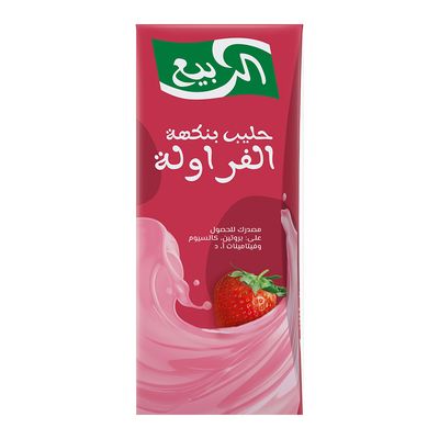 الربيع حليب طويل الاجل بنكهة الفراولة 185 مل