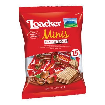 Loacker Wafer Minis Stuffed With Hazelnut Cream 150 G