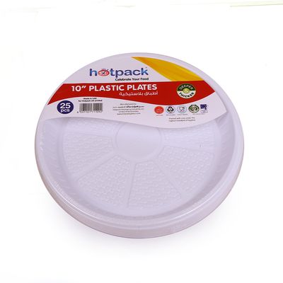 Hotpack Plastic Plates Round 25 Pieces