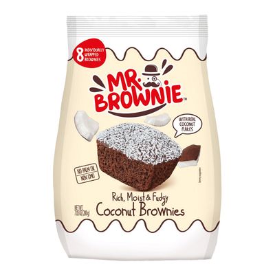 Mr. Brownie Coconut Brownies With Real Coconut Flakes (Imported) - 8pcs - 200g 