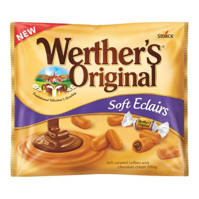 Werther's Original Soft Eclairs Caramel Toffees Filled With Chocolate Cream - 500g