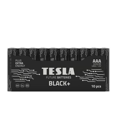 Tesla Battery Alkaline AAA Black 10 Pieces