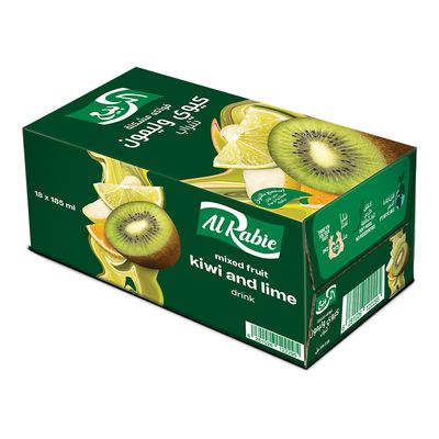 Alrabie Drink Kiwi & Lime Flavor 185 ML × 18 Box
