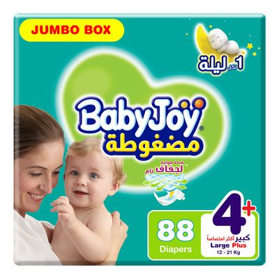 Baby Joy Diapers Waist Stretch size+4 88 Pieces Box