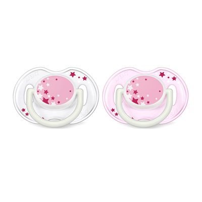 Avent Philips Rubber Pacifier Night Time Ultra Air For Girls 0-6 Months 2 Pieces