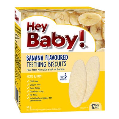 Hey Baby Teething Biscuits Banana Flavoured From 6 Months 50 G