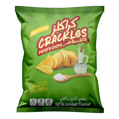 Nadec Crackles Potato Chips Salt & Vinegar Flavor - 155g