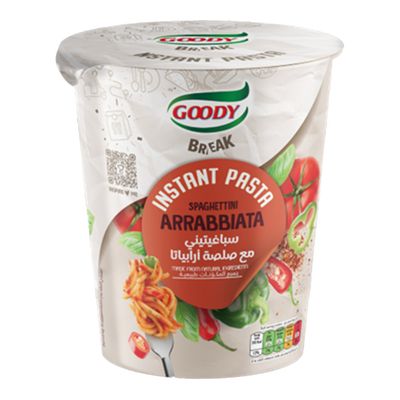 قودي مكرونة كوب سريعة التحضير سباغيتي مع صلصة أرابياتا - 70 جرام