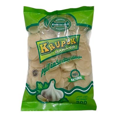 Algamah Snack White Krupuk With Garlic Flavor 200 G