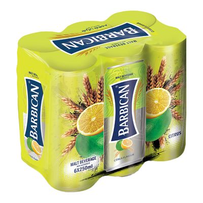 Barbican Malt Beverage Citrus Flavor 250 ML × 6