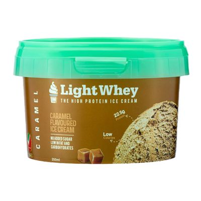 لايت واي آيس كريم بنكهة الكراميل 22.5 % جرام  بروتين بدون إضافة سكر مستورد 200 مل