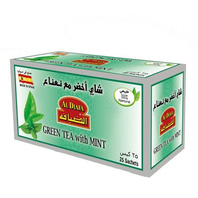 Al Diafa Green Tea With Mint 25 Sachets 50 G