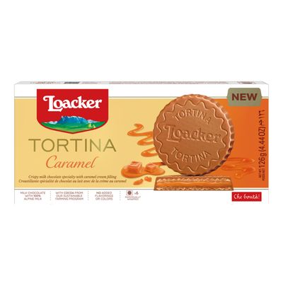 Loacker Wafer Tortina With Milk Chocolate and Caramel 126 G