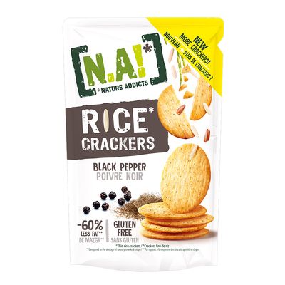 Nature Addicts Crackers Rice Black Pepper  Flavor Gluten Free 85 G