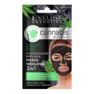 Eveline Cosmetic Face Mask Indian Hemp And Carbon Urban Skin Purifying - 7ml
