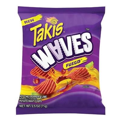 Takis Chips Waves Fuego Hot Chili Pepper And Lime Imported 71 G