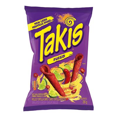 Takis Snack Tortilla Chips Fuego Hot Chili Pepper Lime Flavor ( Imported ) -  280 G