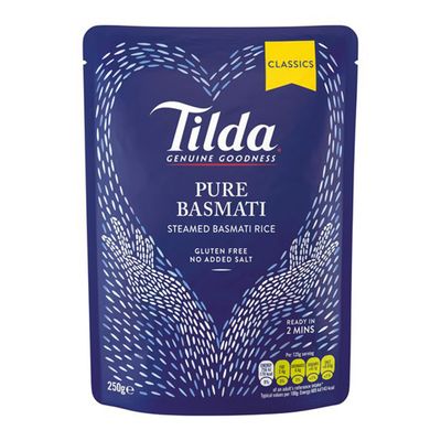 Tilda Rice Basmati Steamed No Added Salt Gluten Free 250 G