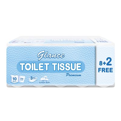 جلانس ورق تواليت فائق النعومة 8+2 مجانا